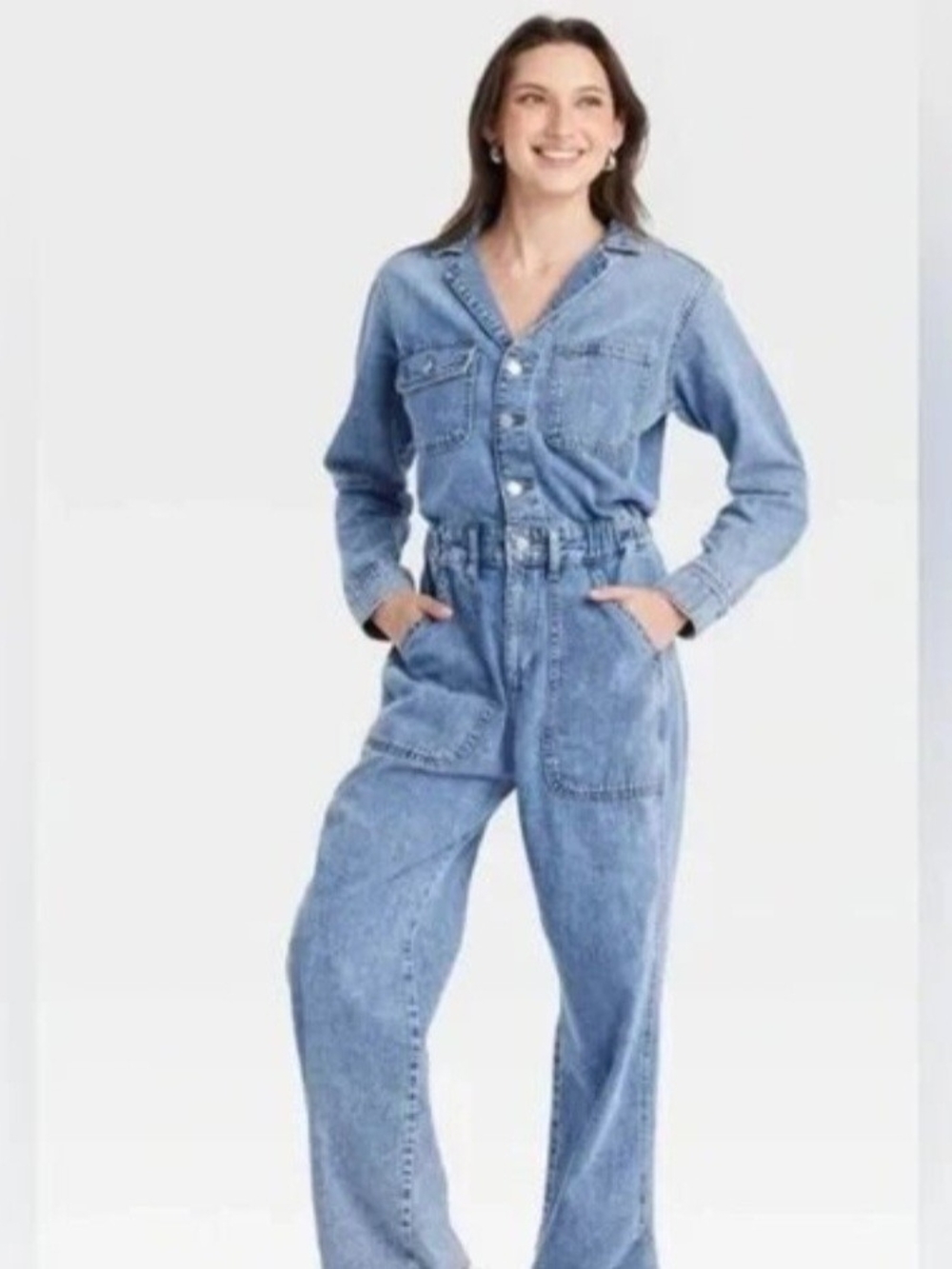 Universal Thread Light Blue Women's Denim Overalls Jumpsuit NWOT